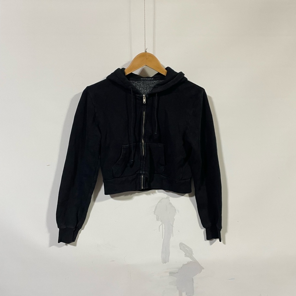 Brandy Melville full-zip cropped hoodie sweatshirt